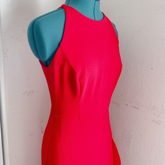RED BETSY AND ADAM RUFFLE BODYCON SEXY DRESS SZ 8 - Picture 7 of 11